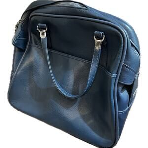 Vintage Escort American Blue Leather Luggage Carry-On Travel Handbag Suitcase